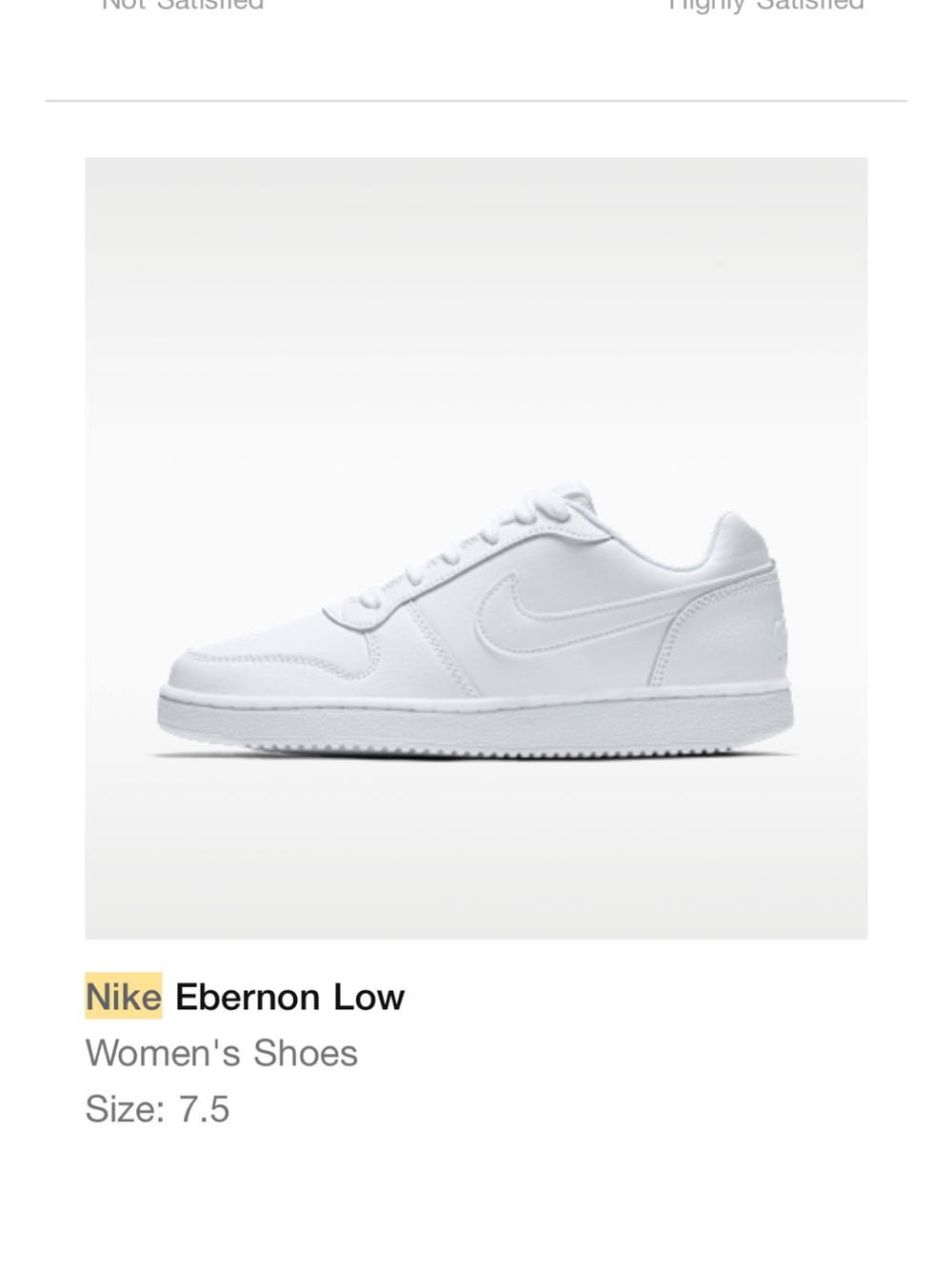 Nike Ebernon Low White Mesh Low-Top Sneakers 7.5